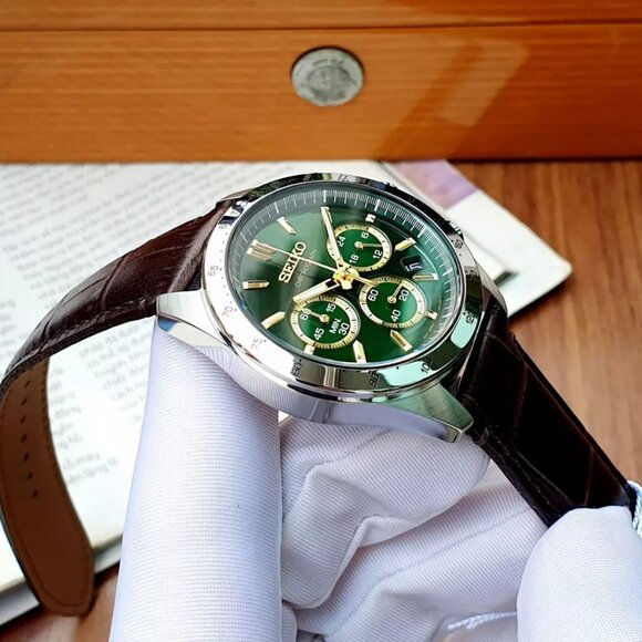 Seiko Spirit Chronograph Green Dial Stainless Steel Men's Watch - Picture 16 of 16